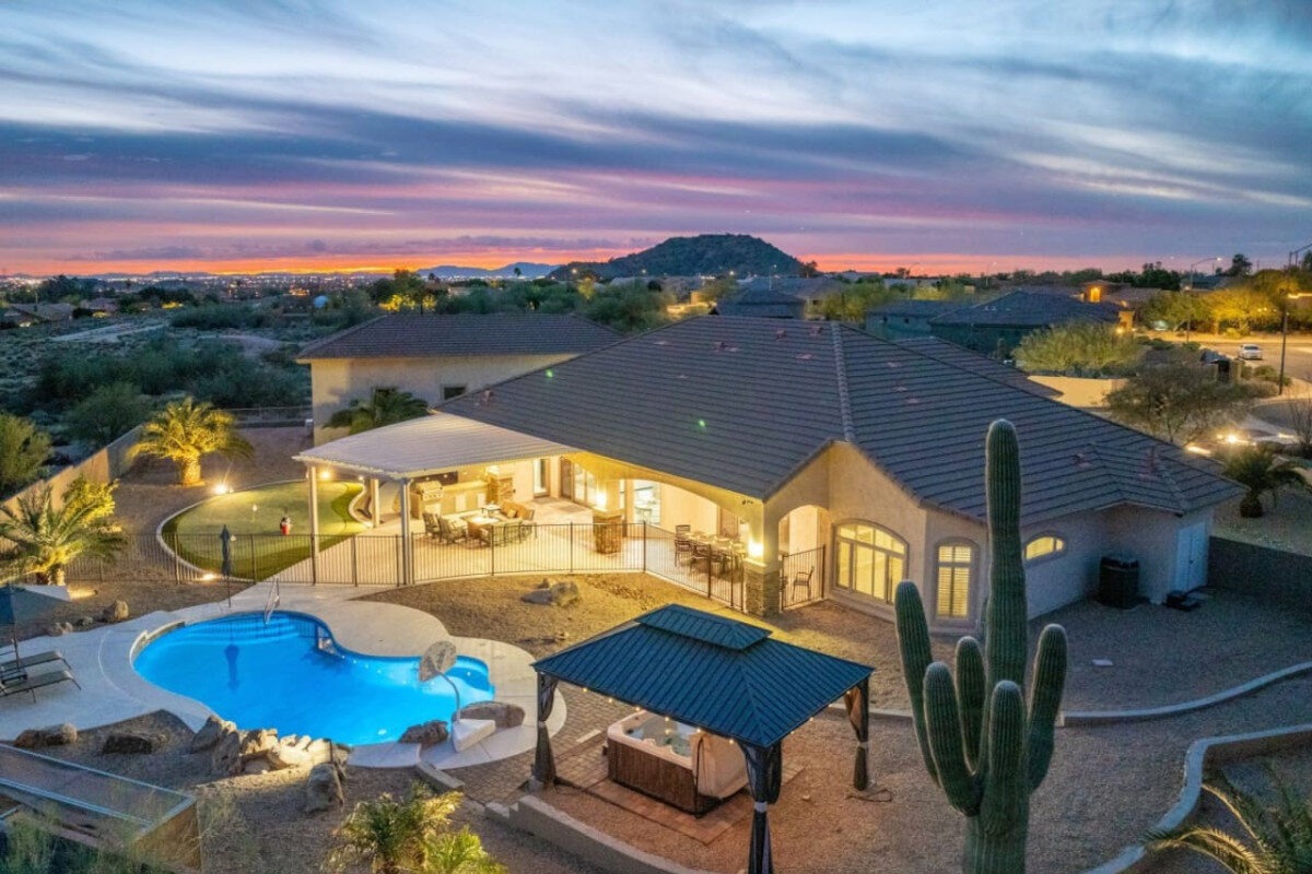 Mesa Backyard Bird Eye Night View